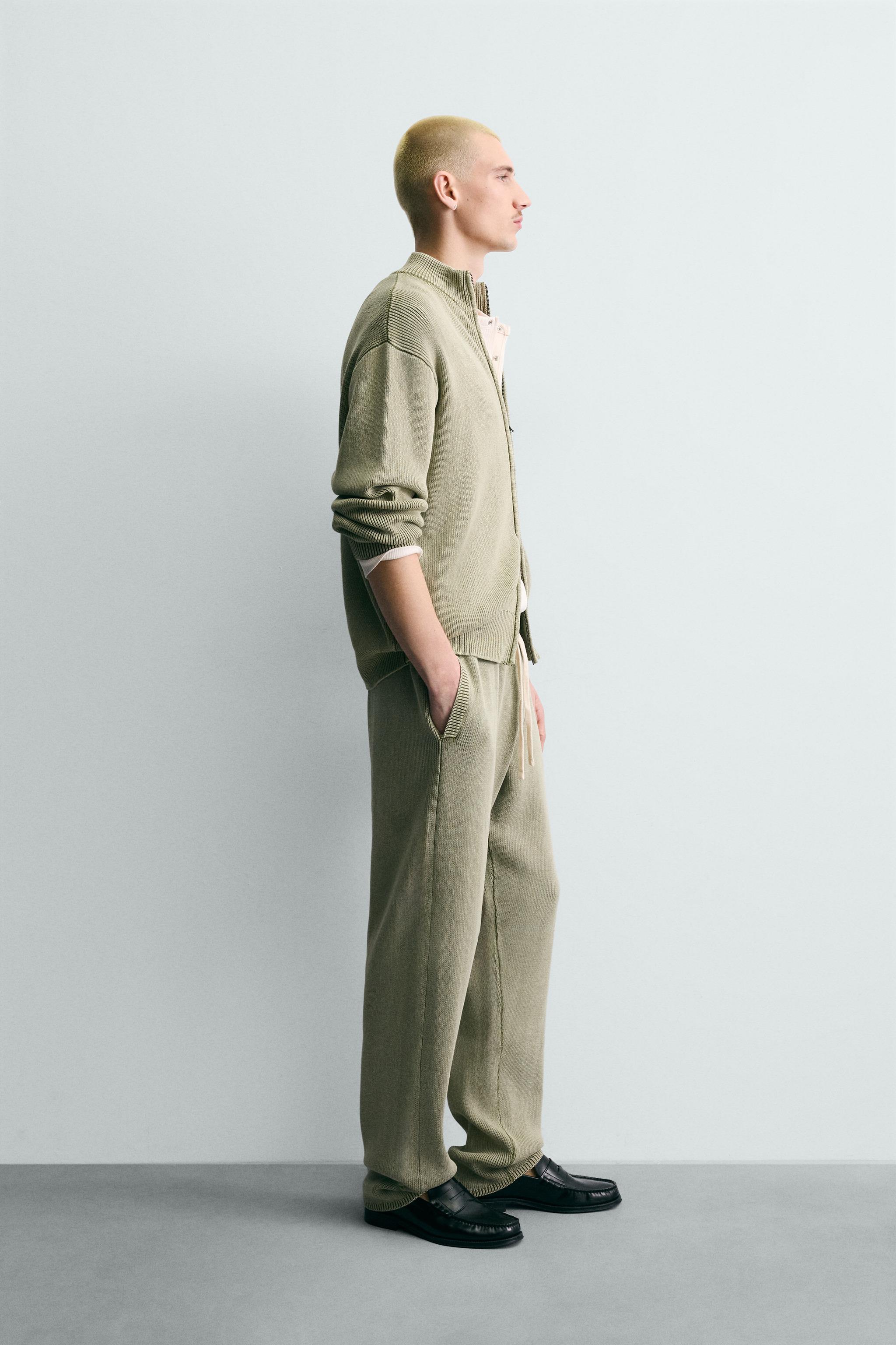 WASHED TEXTURED KNIT CARDIGAN